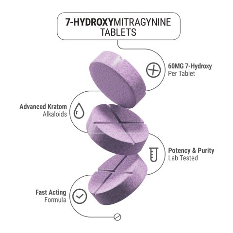 60mg 7-Hydroxy Tablets - Grape - Thumbnail 4