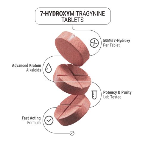 50mg 7-Hydroxy Tablets - Watermelon - Thumbnail 4