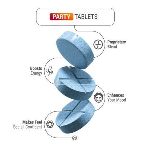 1,200mg Party Blend Tablets - Blueberry - Party Pop - Thumbnail 4