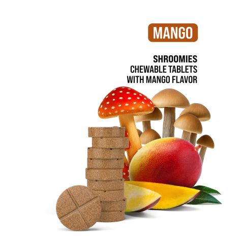 50mg 7OH & Mushroom Blend Tablets - Mango - Shrooomies - Thumbnail 5
