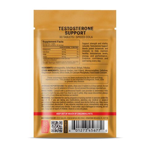 500mg - Testosterone Support - Ashwagandha, Safed Musli, Shilajit, Tribulus - Spiced Cola - Mood Tablets - Thumbnail 8