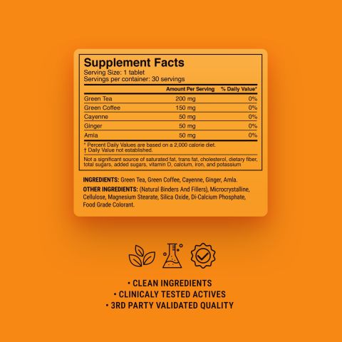 500mg - Green Tea Thermogenic - Lemon Cayenne - Mood Tablets - Thumbnail 9