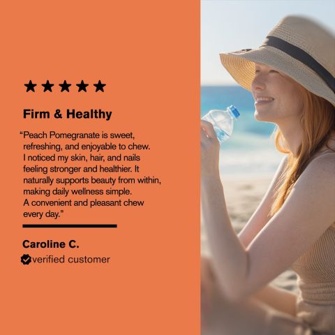 500mg - Amla, Bamboo Silica, Gotu, Pomegranate, Turmeric Tablets - Collagen Support Herbs - Peach Pomegranate - Mood Tablets - Thumbnail 7