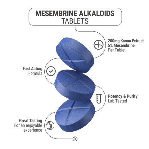 200mg Kanna Extract 5% Mesembrine Tablets - Blue Razz - Thumbnail 5