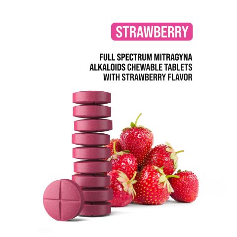 30mg Full Spectrum Mitragyna Alkaloids Tablets - Strawberry - Thumbnail 4