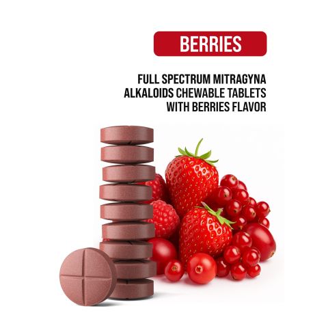 20mg Full Spectrum Mitragyna Alkaloids Tablets - Berries - Thumbnail 4