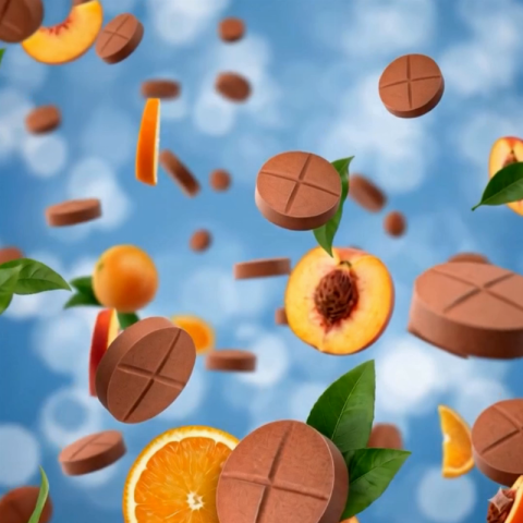 50mg L-Theanine, L-THP, Ashwagandha Tablets - Peach Citrus - Video Thumbnail 1